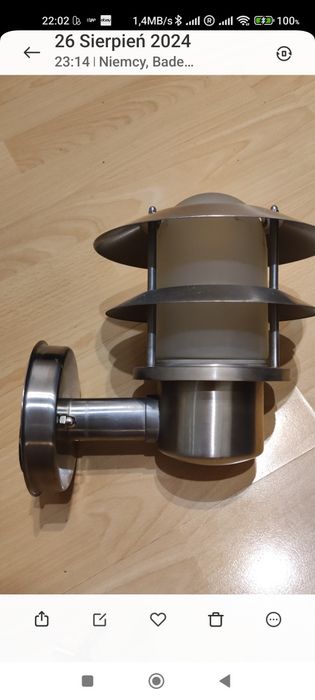 Kinkiet lampa ogrodowa zewnętrzna