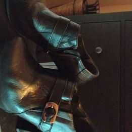 Botins Senhora pretos em pele interior e exterior