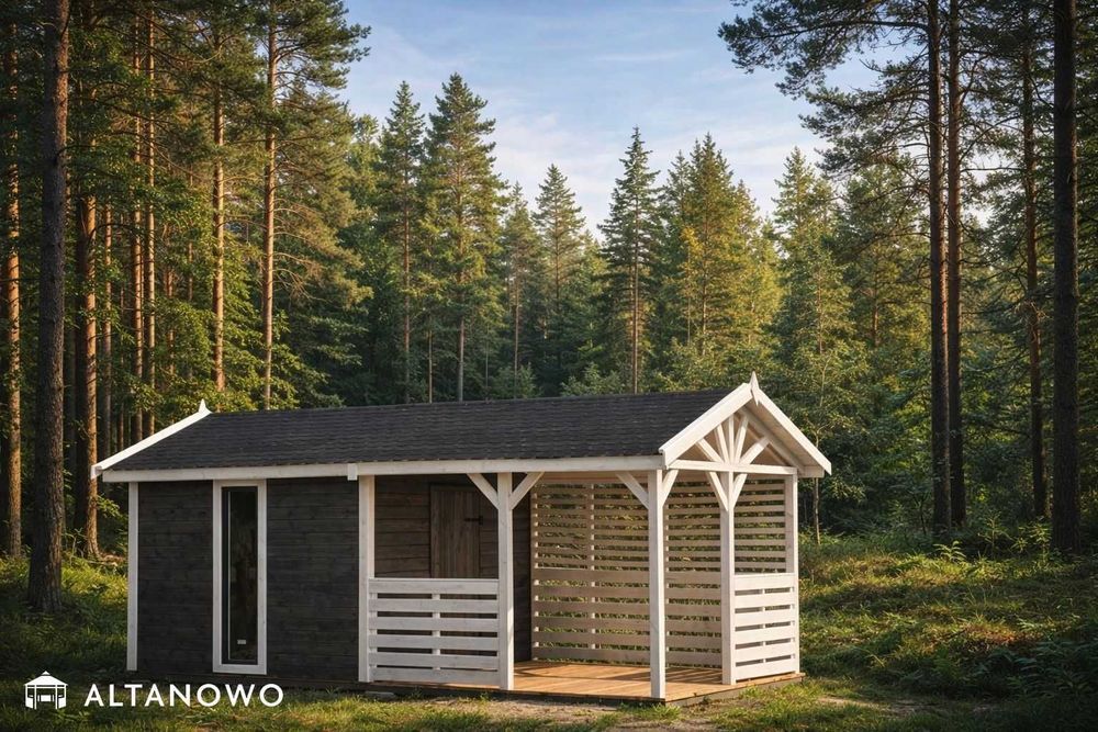 Drewniany domek ogrodowy letniskowy 3x6 | producent | transport | rod