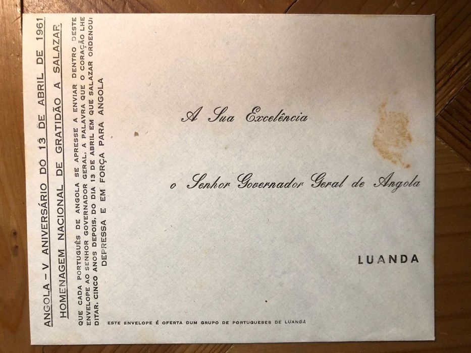 Envelope “Angola V Aniversário do 13 Abril de 1961”