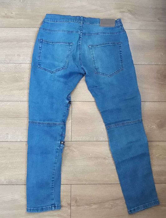 ZARA MAN jeansy biker niebieskie 46 jak nowe