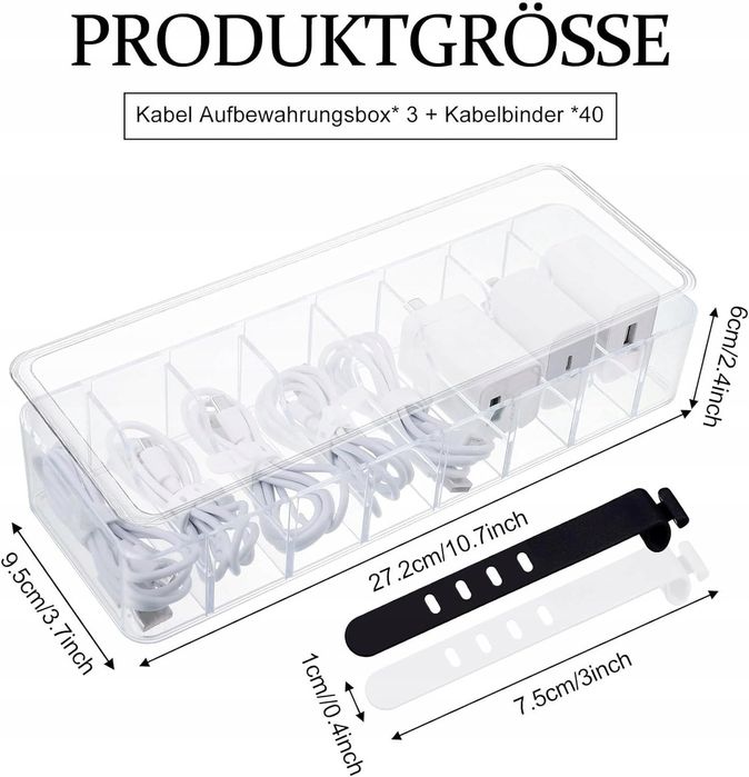 2 x organizer na kable, biżuterię, itp. z przykrywkami
