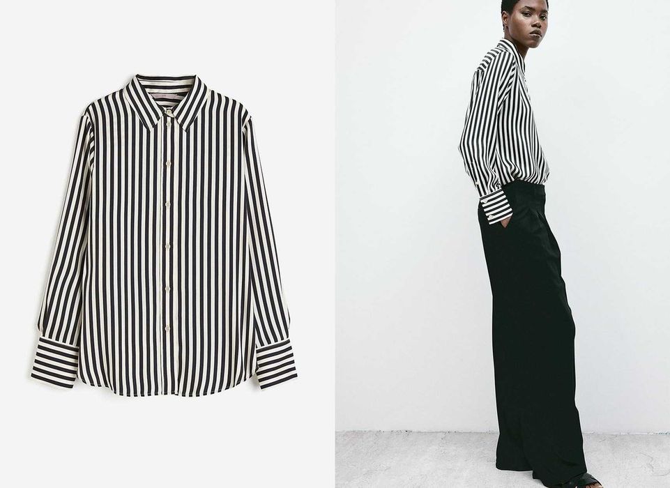 Koszula S nowa kolekcja kremowa paski PROMOCJA bluzka