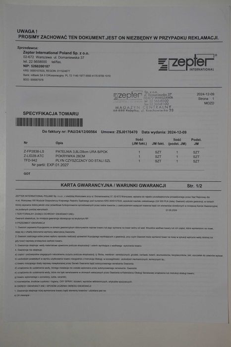 Patelnia Zepter Ura 28CM z pokrywką
