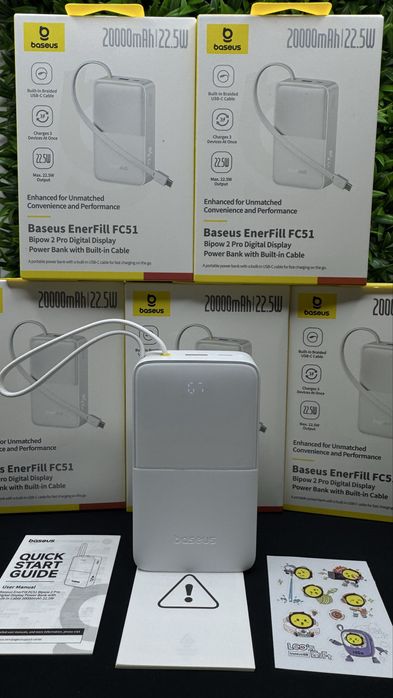 Свежая партия павербанк Базеус 20000 mAh Baseus Bipow 2 22.5 w