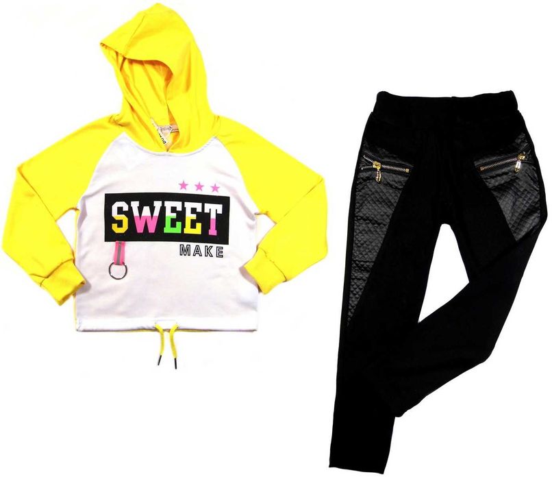 DRES spodnie krótka bluza 2789 SWEET 110/116 żółty