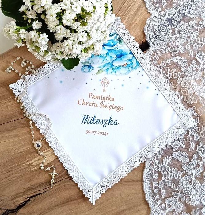 Kokarda Świeca do Chrztu z Szatką