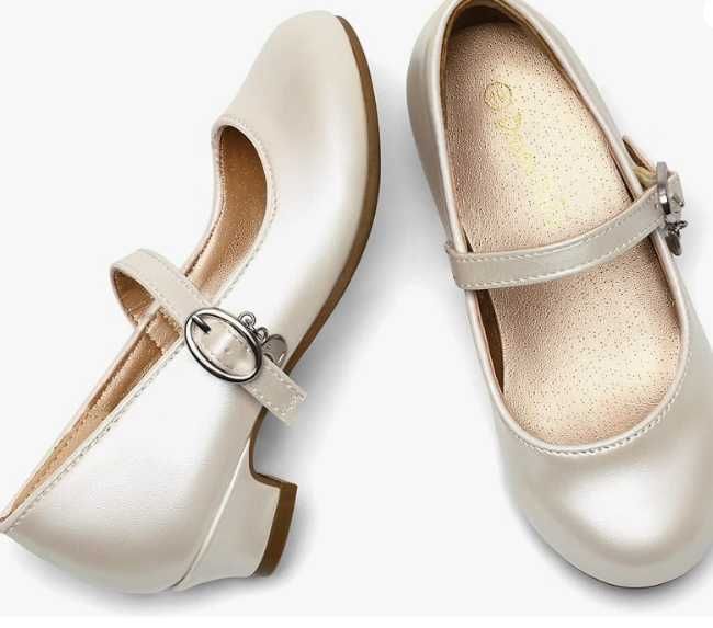Dream Pairs baleriny sandały dziewczęce Mary Jane Ivory perłowe r. 36