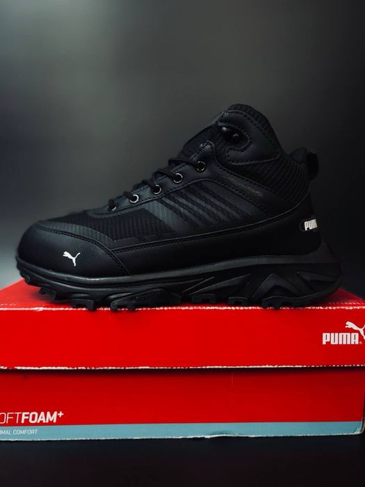 Не промокают GORE TEX ‼️Мужские зимние ботинки пума черные кожаные