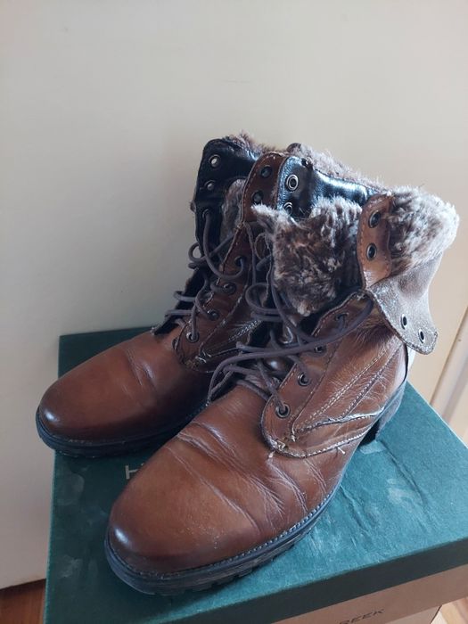 skórzane buty zimowe