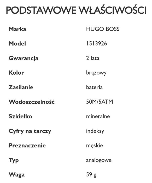 Zegarek Hugo Boss męski DAPPER skóra nowy