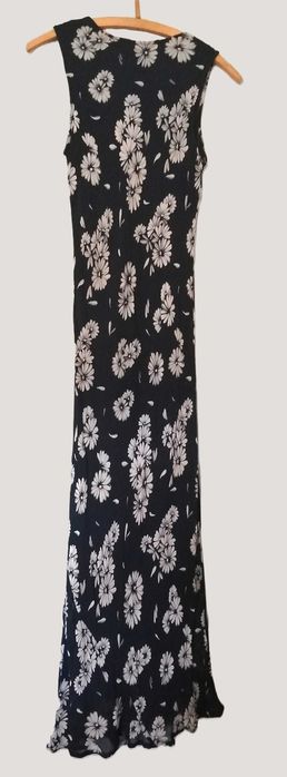 Debenhams D Perkins 38M / 40L sukienka maxi skos granatowa bez rękawów