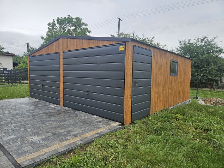 6x5.8 POD Garaż Blaszany Blaszak Garaże Blaszane Blaszaki Drewnopodobn