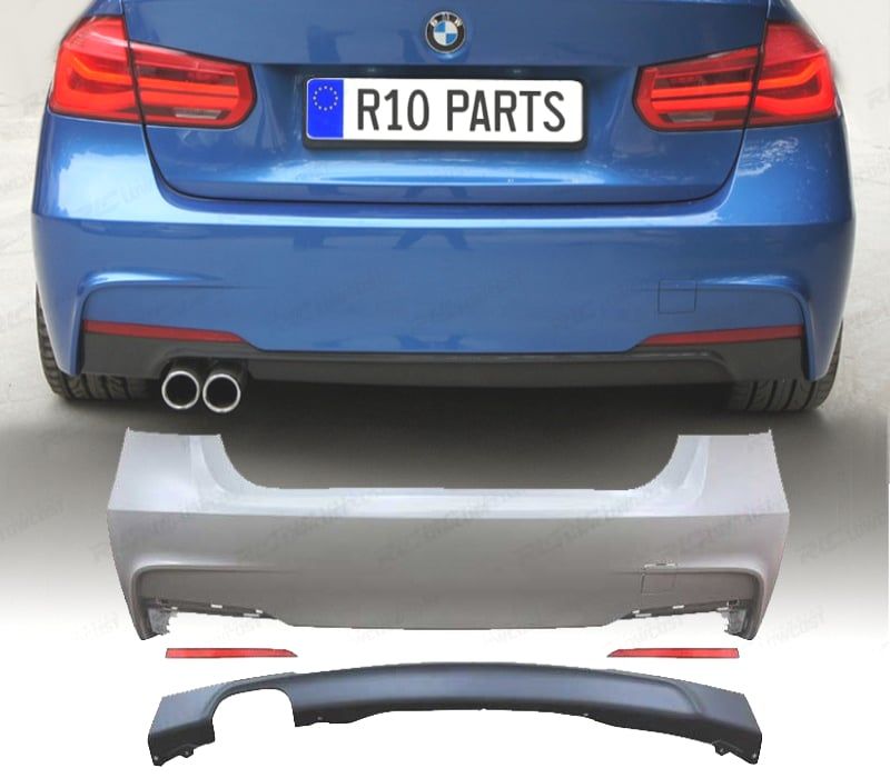 PARA-CHOQUES TRASEIRO BMW F30 LOOK M SAÍDA DUPLA