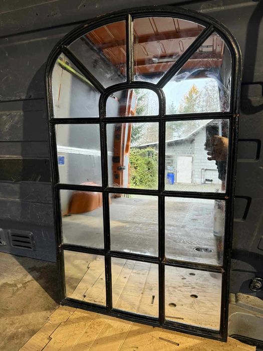 Lustro industrialne okno żeliwne loft industrial