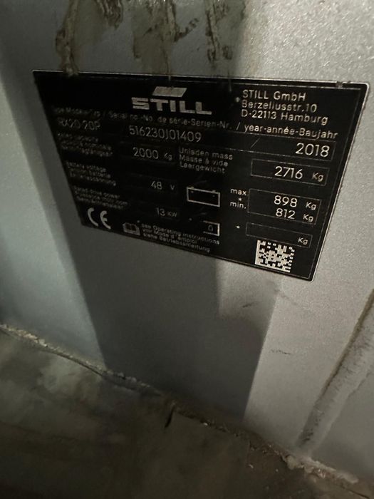 Навантажувач електричний, погрузчик, кара STILL RX20-20P