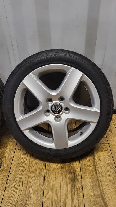 Felgi Koła Vw 17" 5x112 z oponami 225/45 R17 Golf 5 6 7 Caddy Touran