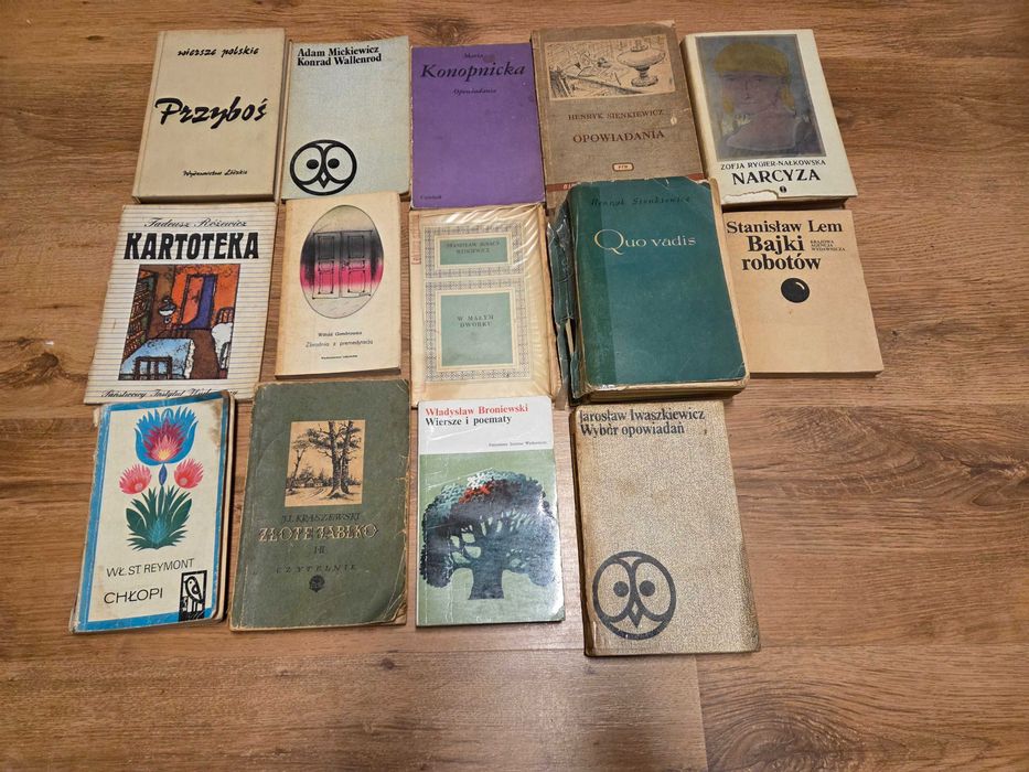 Zestaw książek lektury szkolne PRL Lem Gombrowicz 14 szt.