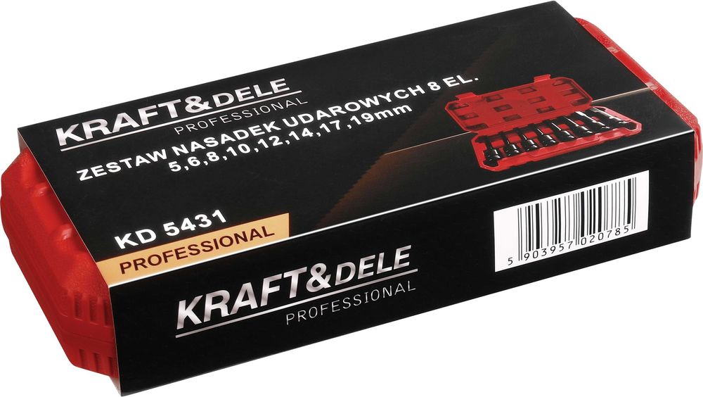 NASADKI UDAROWE imbus HEX IMBUSOWE 1/2" 5-19mm zestaw 8el KD5431