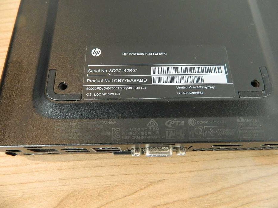 HP ProDesk 600 G3 mini Core i5-7500T 8GB DDR4