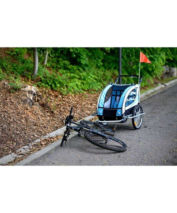 Przyczepka rowerowa z amortyzatorem 3w1 2-osobowa + JOGGER