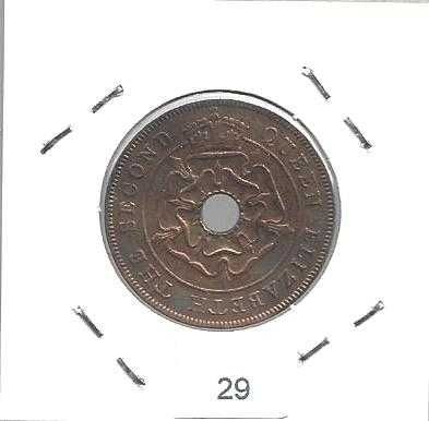 Rodésia do Sul - - - 1 Penny - 1954 - - - Elizabeth II - - - Moeda