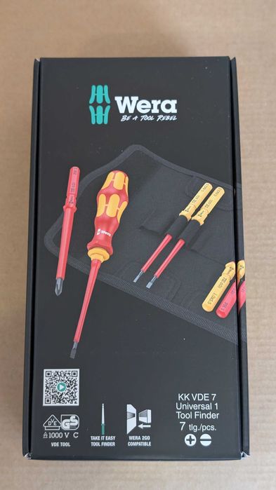 Wera Tools - Kraftform Kompakt KK VDE 7 Universal 1 Tool Finder - Set 7 Peças com Bolsa
