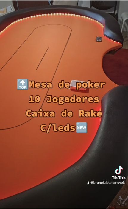 Mesa de Poker 10 jogadores C/Gaveta de Rake