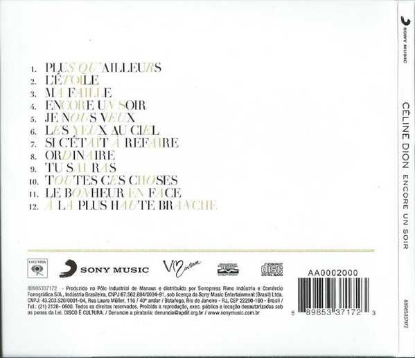 Płyta CD Celine Dion " Encore un soir " 2016 Sony Music