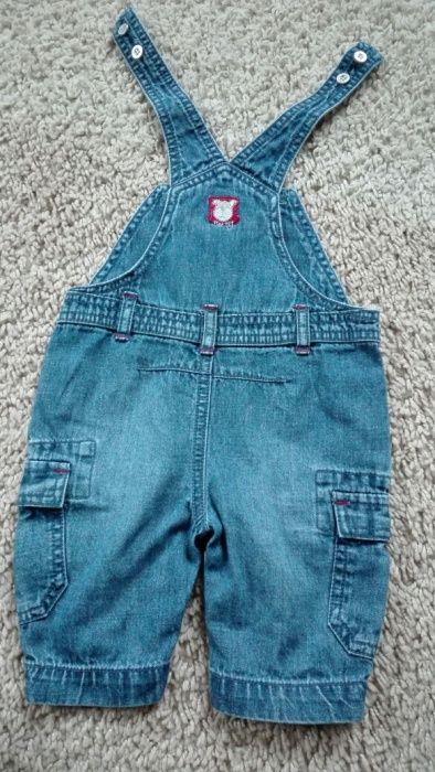 Jeansowe ogrodniczki chłopięce 0-3 m-ce