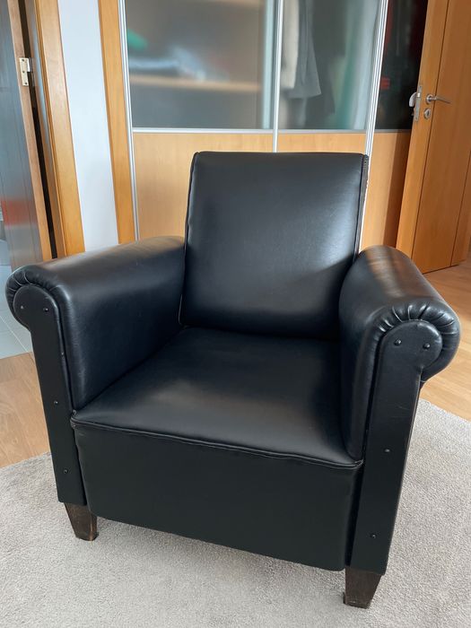 Cadeirão/poltrona de pele único