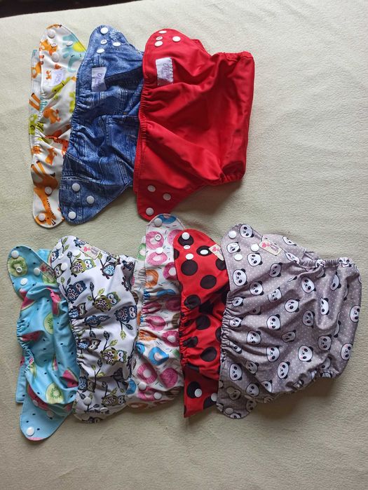 33x pieluchy wielorazowe + 30x wkłady