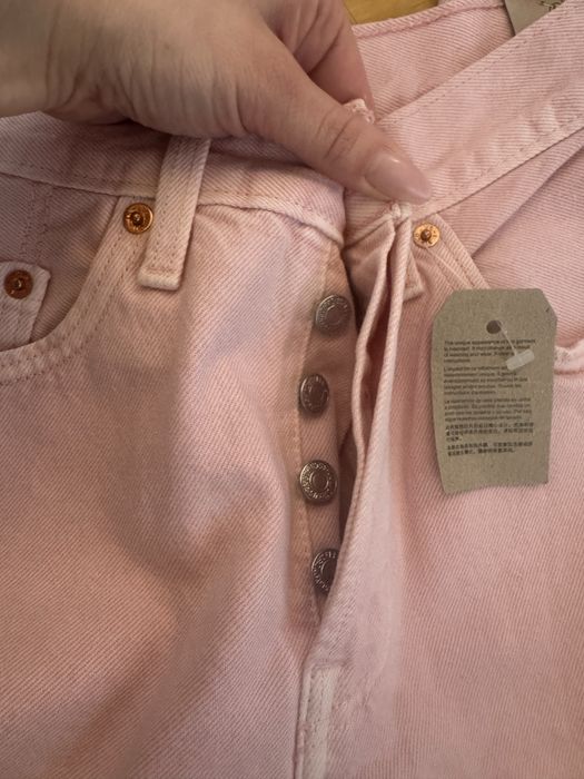 Nowe Jeansy LEVI'S 501  – Jasnoróżowe (Pink) – Rozmiar w26 L30