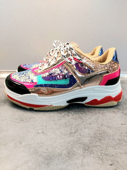 Yoki Tubuler-04 cekinowe sneakersy roz. 39 (6) Multicolor,  Cekiny