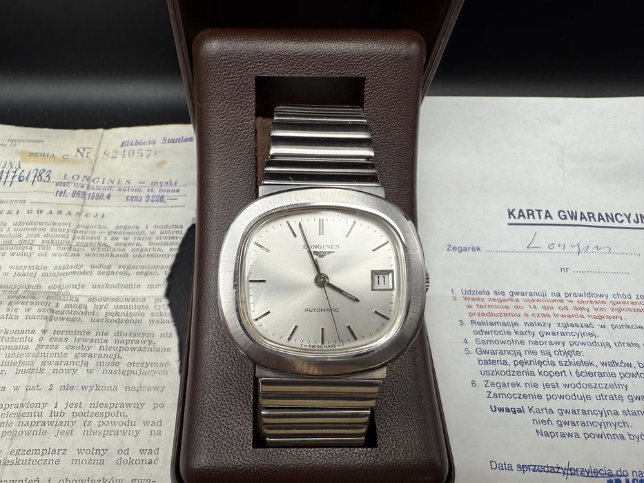 Stan Kolekcjonerski z dokumentami. Longines Automatic cal. L.890.1