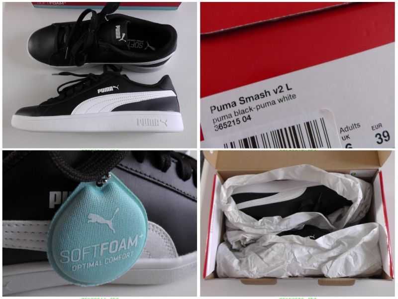 Puma buty Damskie Smash V2 L Czarne rozmiar 39