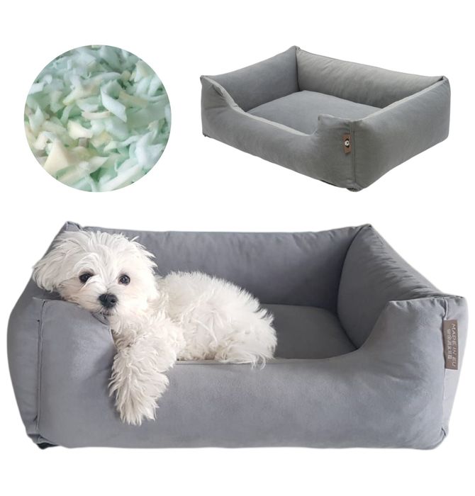 Legowisko dla psa 70 cm/55 cm rozm. M wygodna kanapa sofa Szare