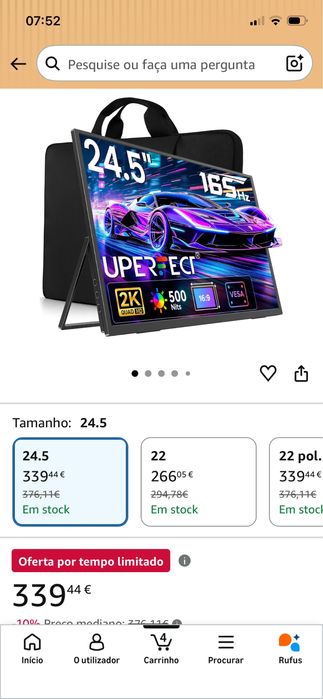 Monitor Portatil - 24,5 polegadas 2K 165HZ