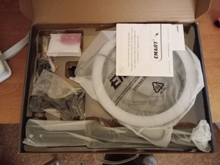 Emart lampa pierścieniowa ze statywem, regulowany pierścień świetlny