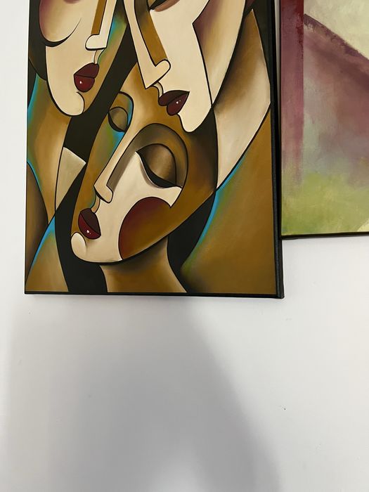 Nowoczesny obraz olejny. Kubizm/art deco.