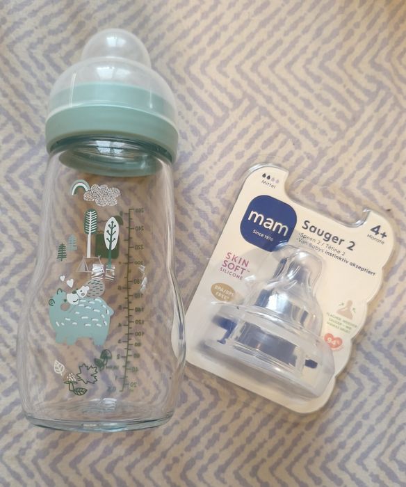 Пляшка (бутилочка) для годування MAM 260 ml скляна