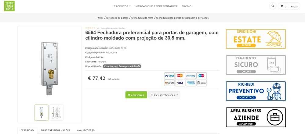 Prefer Fechadura basculante para garagem