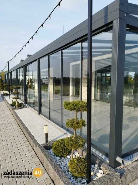 Zadaszenia tarasów zadaszenie tarasu pergole aluminiowe wiaty aluminiowe ogród letni ogrody zimowe zabudowy tarasów aluminium szkło WR