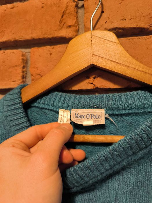 Sweter Marco Polo Wełniany Wełna Jasnoniebieski Vintage