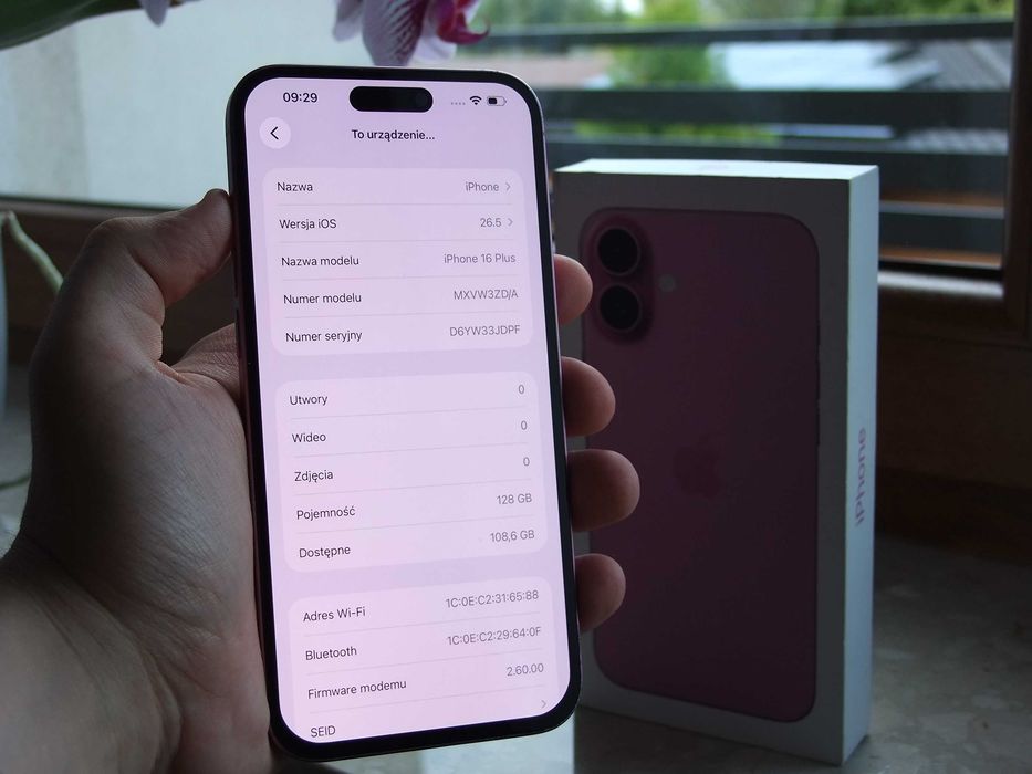 Apple iPhone 16+ PLUS | 128 GB | Jak Nowy | Różowy | SPRAWNY 100 %