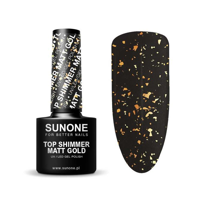 Top Shimmer Matt Gold Lakier hybrydowy SUNONE hybryda 5ml