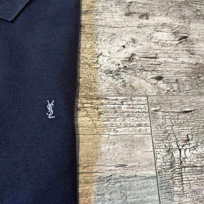 Granatowa męska koszulka polo Yves Saint Lauren