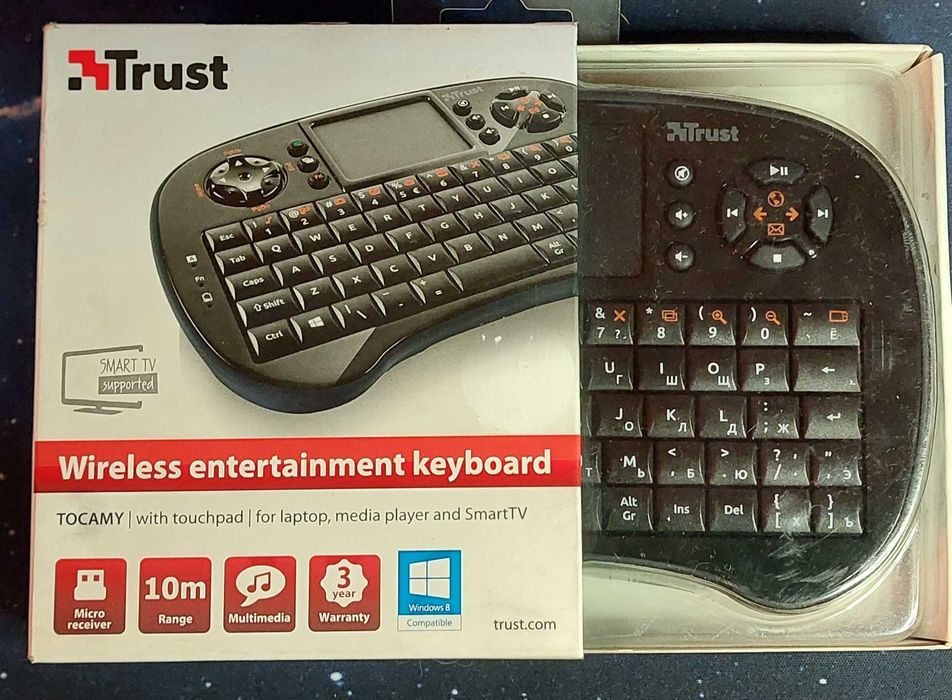 Бездротова клавіатура Trust Tocamy Wireless Entertainment Keyboard For Smart TV (18155)