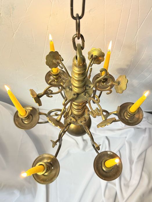 Канделябр - лампа з латуні старовинна