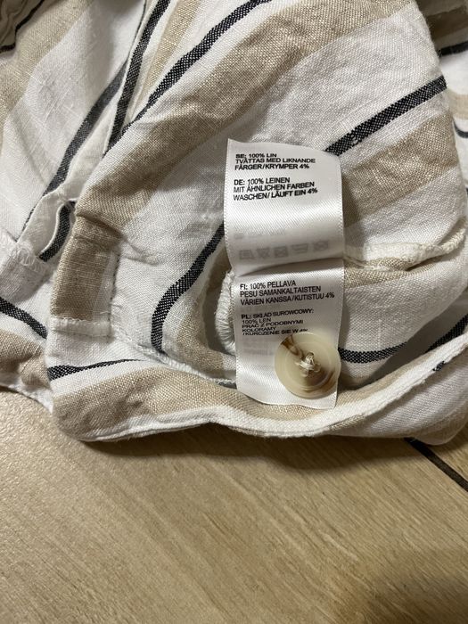 Szorty w paski Cubus r. S len 100% wysoki stan